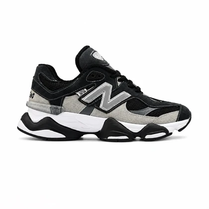 کفش و کتانی مردانه چرم طبیعی مدل نیوبالانس 9060 NEW BALANCE رنگ مشکی طوسی کد 4114