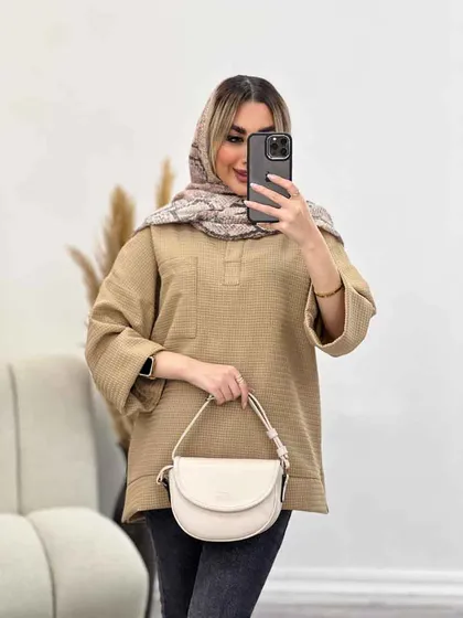 مانتو جلوبسته آستین دوبل