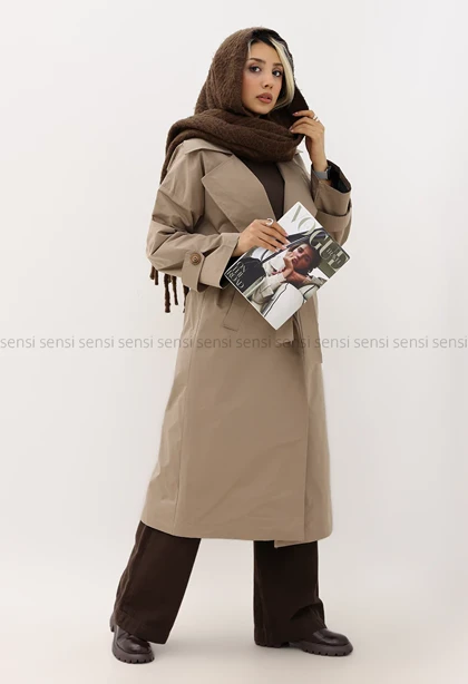 بارانی آستر دارپشت چاک‌دار@@ کد1004287