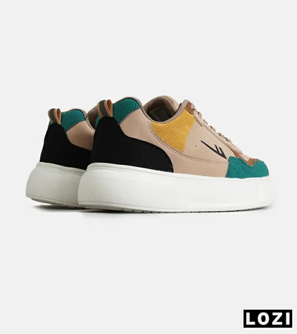 کفش کتانی مردانه کرم سبز FASHION مدل 7885