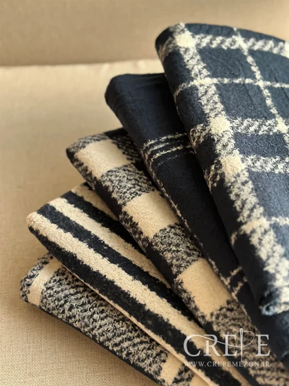 شال سرمه ای موهر چهارخانه