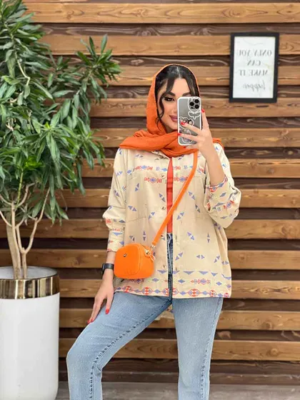مانتو شومیزی گلدوزی مثلثی
