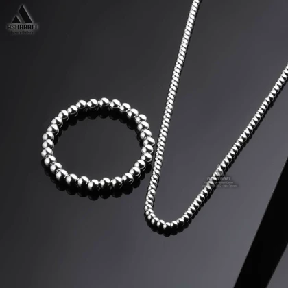 ست دستبند و گردنبند زنانه Ball Chain Necklace & Bracelet S1