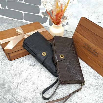 کیف پول دستی مردانه چرم طبیعی روکو