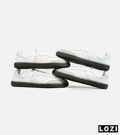 کفش کتانی زنانه سفید صورتی ADIDAS Samba مدل 7304