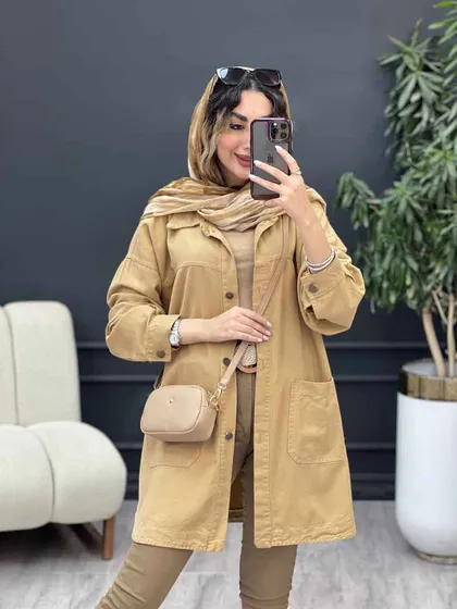 مانتو دو جیب برش‌دار سرو