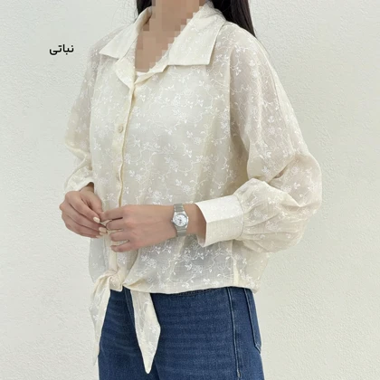 شومیز زنانه گره‌ای طرح گل | آی بولک