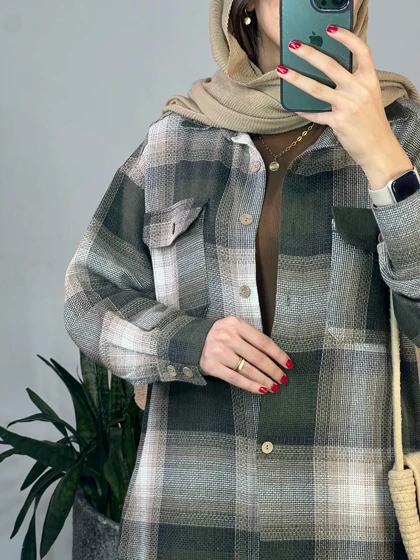 مانتو چهارخونه گلبرگ 1