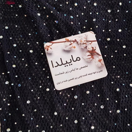 سرهمی فانتزی مشکی مدل نگین‌دار