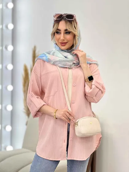 شومیز کراش دو جیب جلو دکمه