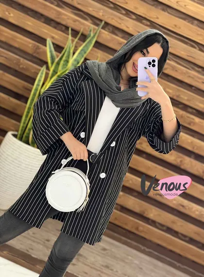 مانتو راه راه چهاردکمه