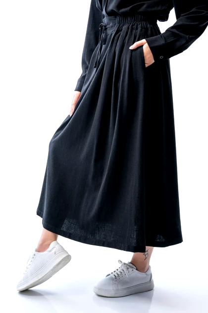 دامن کمرکش چین‌دار زنانه