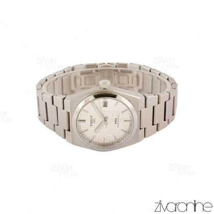 ساعت تیسوت زنانه PRX نقره ای صفحه سفید 105478