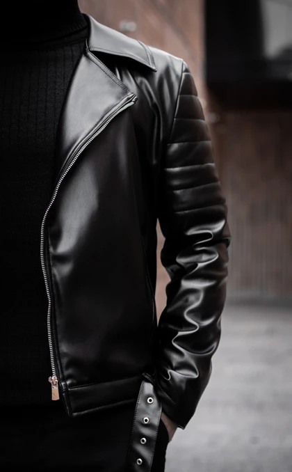 کاپشن چرم بایکر کارلوتی کد j106