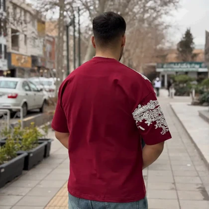 تیشرت یقه گرد چاپی پفکی برجسته پولیزی مشکی 165