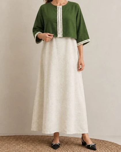 کراپ سارافون لینن T7635