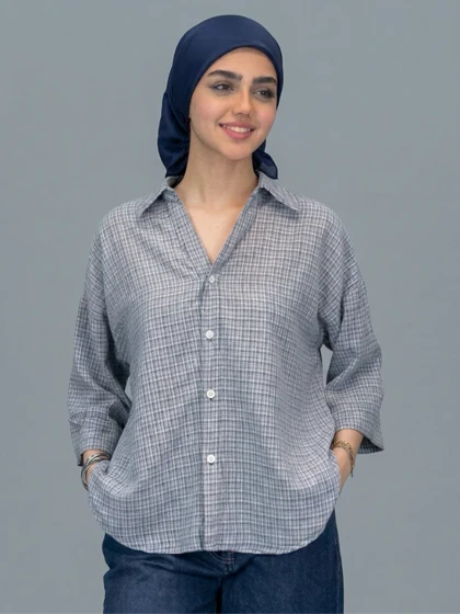 شومیز پشت بندی چهارخونه
