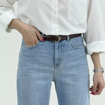 شلوار جین راسته لاین آبی روشن