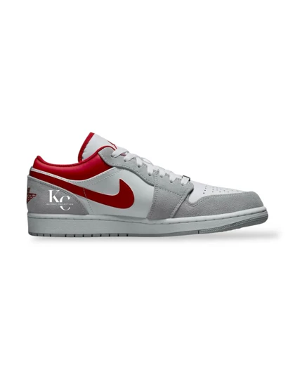کتانی ویتنامی نایک ایر جردن وان لو طوسی قرمز nike air jordan 1 Low Light Smoke grey GYM red