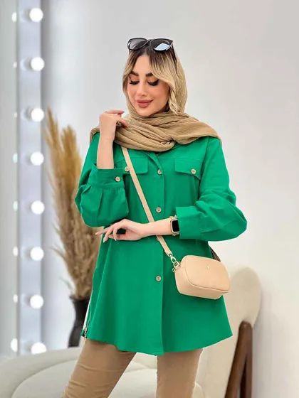 مانتو جیب نما بغل زیپ