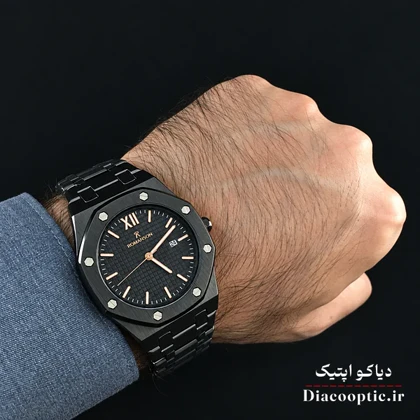 ساعت مچی مردانه موتور ژاپنی اصلی برند رمانسون مدل AP361G استیل مشکی