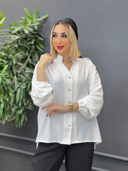 شومیز ساده جلو دکمه