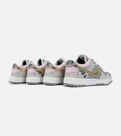 کفش کتانی مردانه و زنانه طوسی طلایی نایک NIKE Dunk Low Remastered