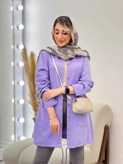 مانتو جین رنگی پایین گت آوا