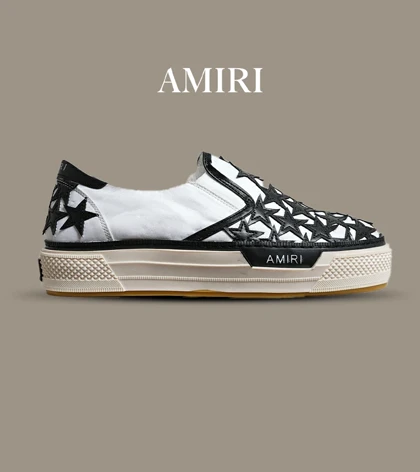 کفش اسنیکرزسفید مشکی Amiri Stars مدل 5998