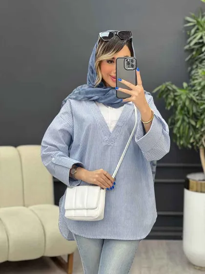 شومیز ترکیبی راه راه