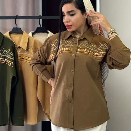 شومیز سوزندوزی زنانه لینن