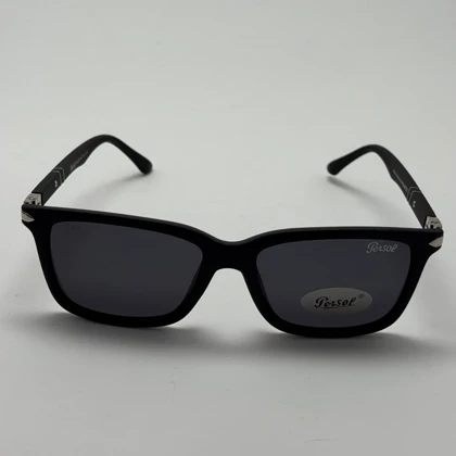 عینک آفتابی پلاریزه پرسول PERSOL مستطیلی لولا فنری کد P 8016 - عینک رانندگی - سایز متوسط