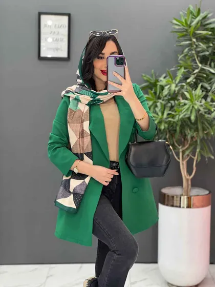 مانتو کتی شش دکمه جیب پاکتی