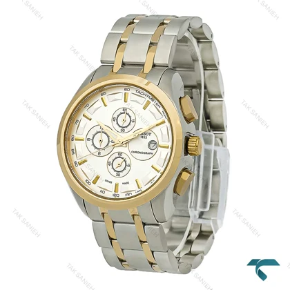 ساعت مچی تیسوت مردانه دورنگ طلایی سه موتوره کرنوگراف Tissot-8274-G