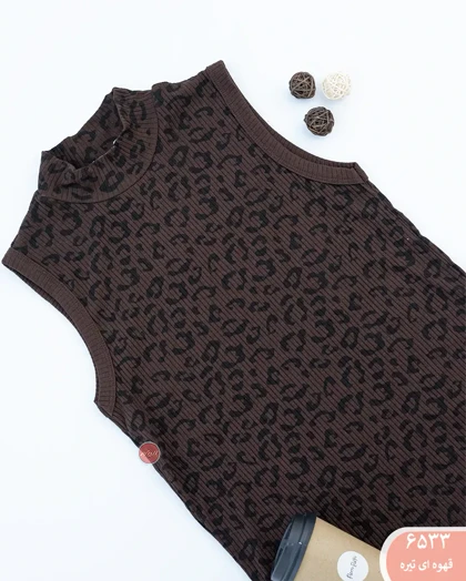 تاپ کرکره ای یقه پنج پلنگی6533