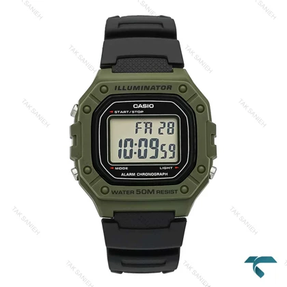 ساعت مچی W-218H-3av اورجینال مردانه سبز مشکی Casio-7395-G
