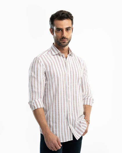 ام کی کالکشن پیراهن آستین بلند mk-25699-brown