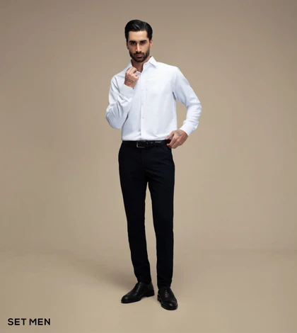 پیراهن مردانه آستین بلند طرح جناغی