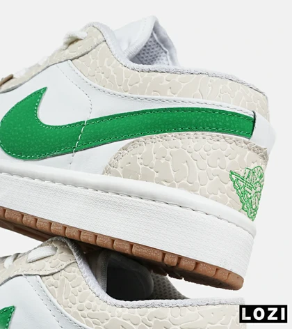 کفش کتانی مردانه و زنانه سفید کرم سبز NIKE jordan 1