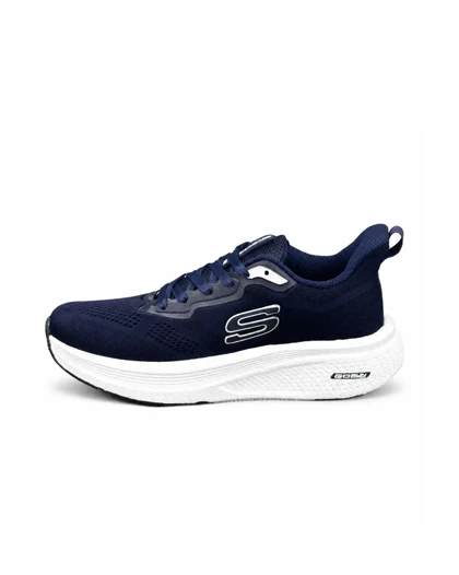 کفش کتانی بزرگ پا اسکیچرز رانینگ زیره بست سرمه ای SKECHERS