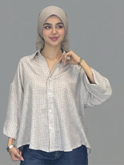شومیز پشت بندی چهارخونه