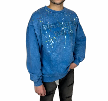 دورس مردانه آبی سنگ شور با چاپ گلدوزی برجسته