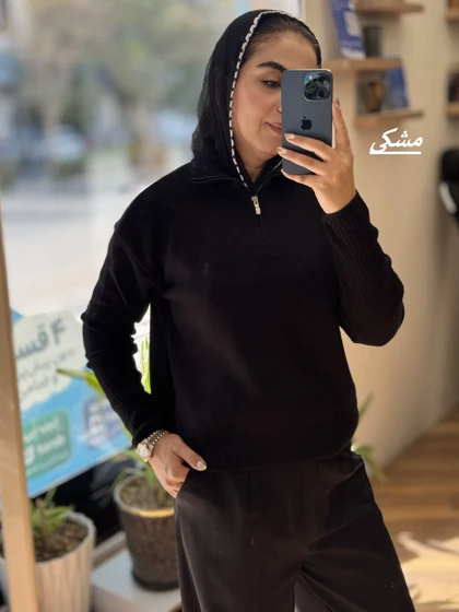بولیز بافت نیم زیپ پولو_8141