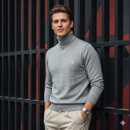 یقه اسکی بافت 100٪ پنبه