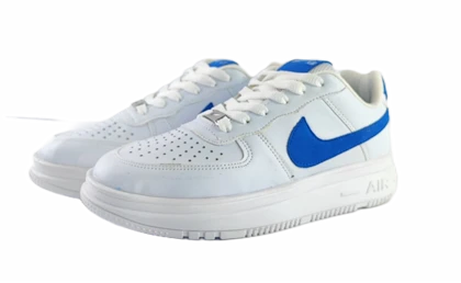 کفش اسپرت زنانه وپسرانه برند نایکی مدل ایرفورس nike airforce سفید آبی کد 125