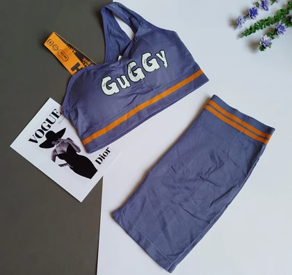 ست نیم‌تنه شورتک باشگاهی ورزشی پددار متحرک وارداتی GUGGy