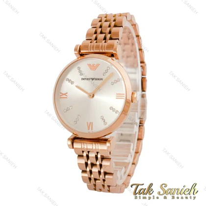 ساعت امپریو آرمانی زنانه رزگلد صفحه سیلور Armani-4402-L