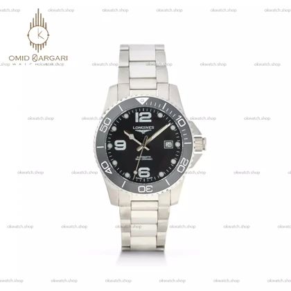 ساعت مچی لونژین اتوماتیک بند سیلور صفحه مشکی Longines