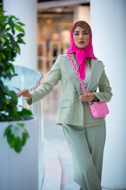 کت شلوار ژاکارد ترکیبی