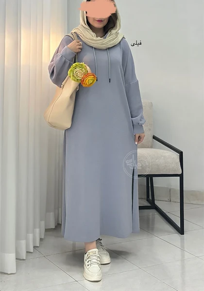 پیراهن ماکسی کلاه دار